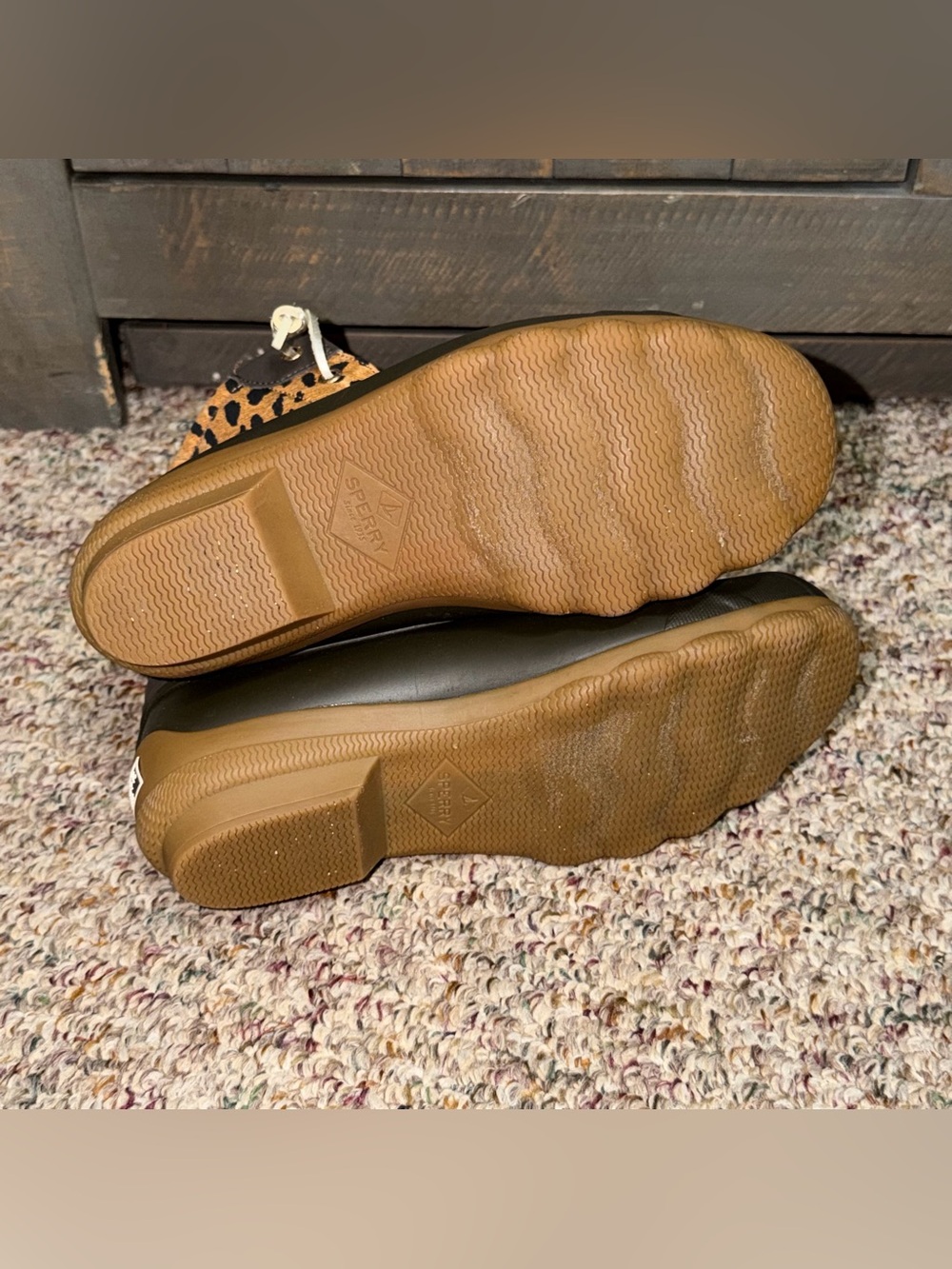 Women's size 7.5 winter rain waterproof boots Sperry Leopard-Print Duck Boots - Picture 6 of 8